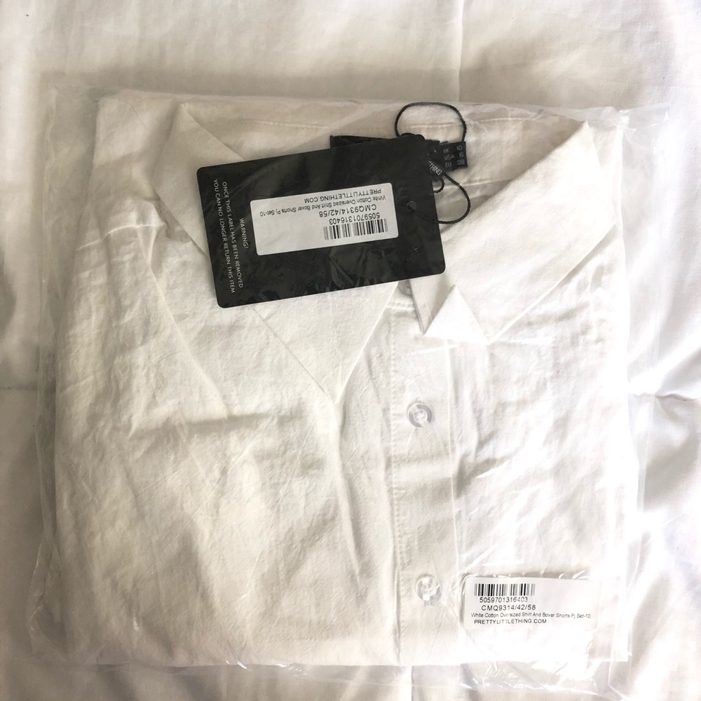 White cotton oversized matching set